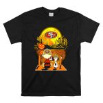 San Francisco 49ers Snoopy Charlie Brown Pumpkin Halloween Moon Scene T Shirt 6