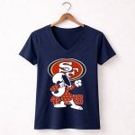 San Francisco 49ers Snoopy Dabbing SF 5 Womens V Neck