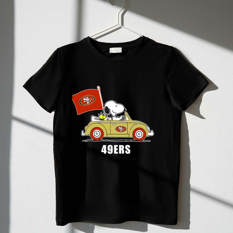 San Francisco 49Ers Snoopy Driving Car With Sf Flag 1 T Shirt