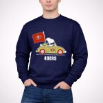 San Francisco 49ers Snoopy Driving Car With Sf Flag 3 Sweatshirt