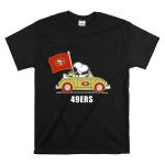 San Francisco 49ers Snoopy Driving Car With Sf Flag T Shirt 6