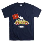 San Francisco 49ers Snoopy Driving Car With Sf Flag T Shirt 7