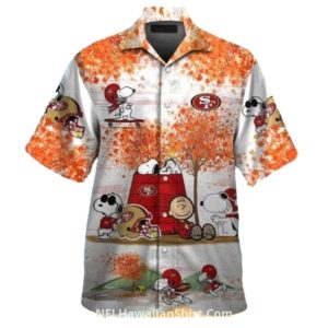 San Francisco 49ers Snoopy Football Autumn Scene Hawaiian Shirt 1.jpg