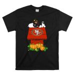 San Francisco 49ers Snoopy Halloween Pumpkins Football Helmet T Shirt 6