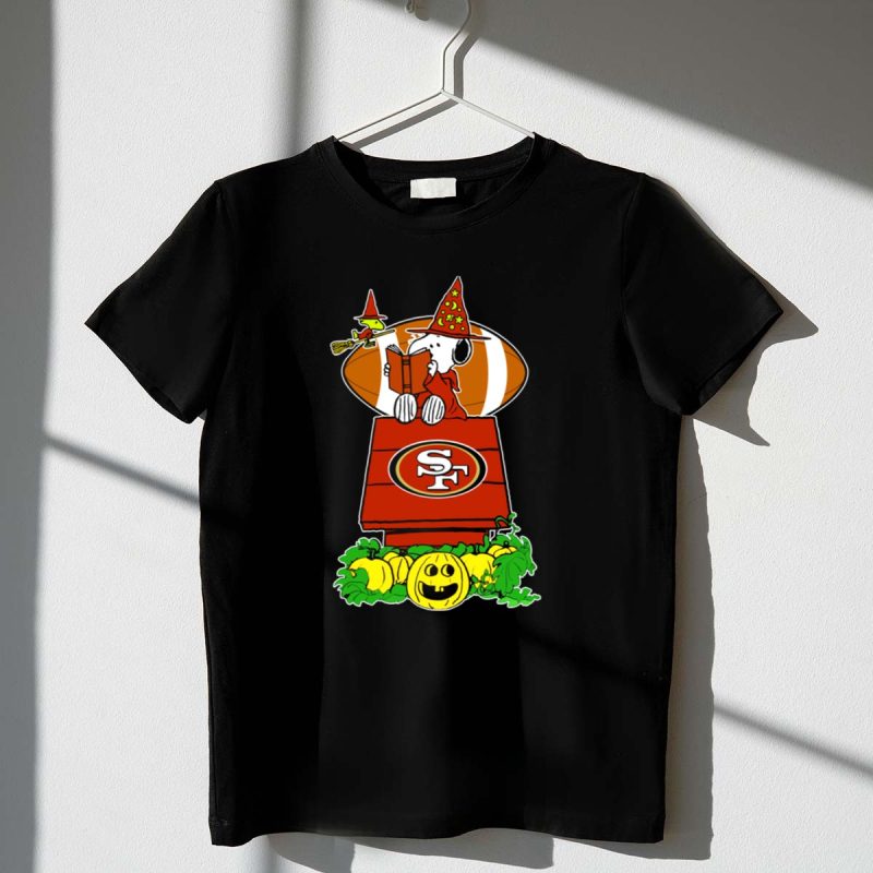 San Francisco 49Ers Snoopy Halloween Wizard House Pumpkin Football 1 T Shirt