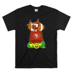 San Francisco 49ers Snoopy Halloween Wizard House Pumpkin Football T Shirt 6
