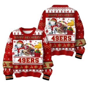 San Francisco 49ers Snoopy Happy Holiday Merry Christmas Football Ugly Sweater 1.jpg