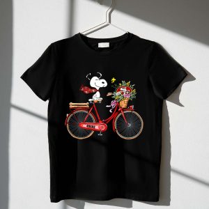 San Francisco 49ers Snoopy Riding Bike with Flowers 1 T Shirt