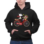 San Francisco 49ers Snoopy Riding Bike with Flowers 2 Hoodie