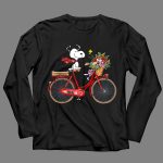 San Francisco 49ers Snoopy Riding Bike with Flowers 4 Long Sleeves