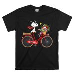San Francisco 49ers Snoopy Riding Bike with Flowers T Shirt 6
