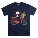 San Francisco 49ers Snoopy Riding Bike with Flowers T Shirt 7