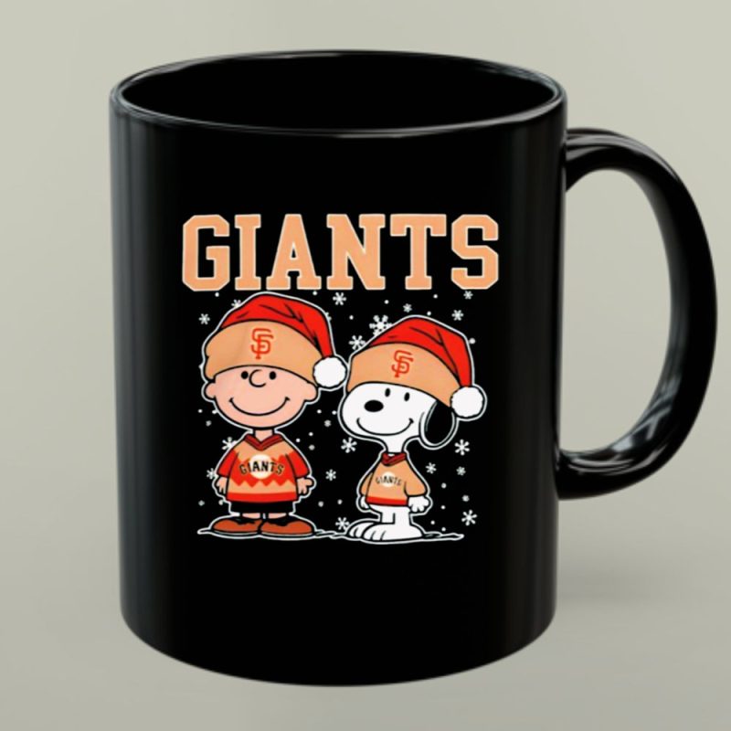 San Francisco Giants Mashup Snoopy Charlie Brown Christmas Baseball 1 Mug 1.Jpg