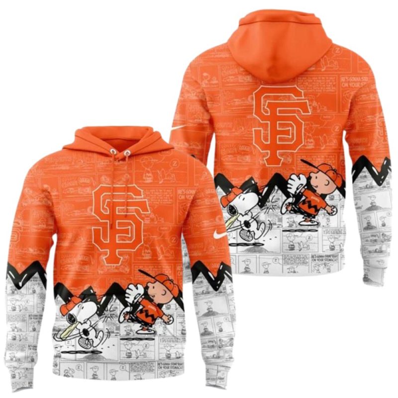 San Francisco Giants Snoopy Baseball All Over Print Hoodie 1.Jpg