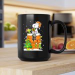 San Francisco Giants Snoopy Christmas Santa Hat With Woodstock And Presents 2 mug 1.jpg
