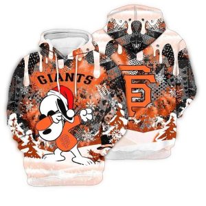 San Francisco Giants Snoopy Dabbing Christmas All Over Print Hoodie 1.jpg
