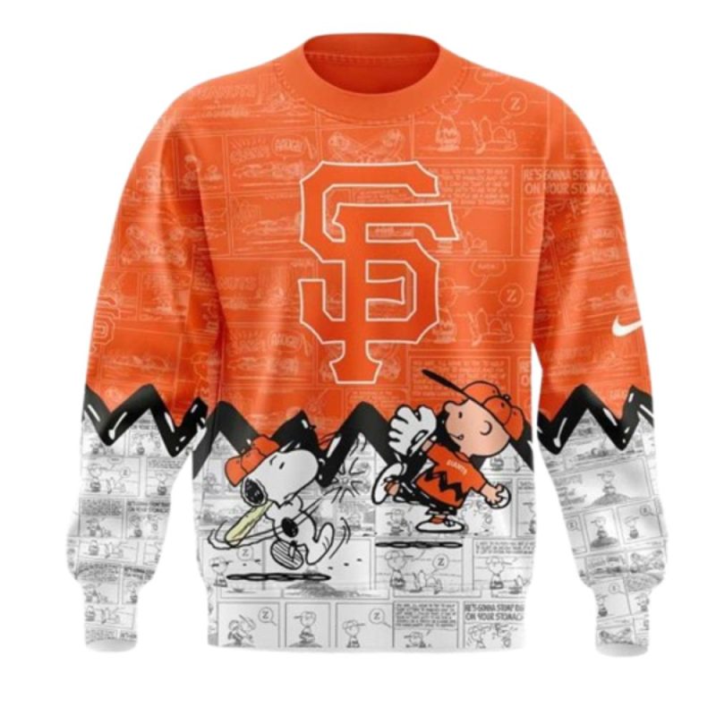 San Francisco Giants Snoopy Peanuts All Over Print Sweatshirt 1.Jpg