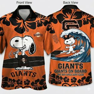 San Francisco Giants Snoopy Surf Floral Hawaiian Shirt 1.jpg