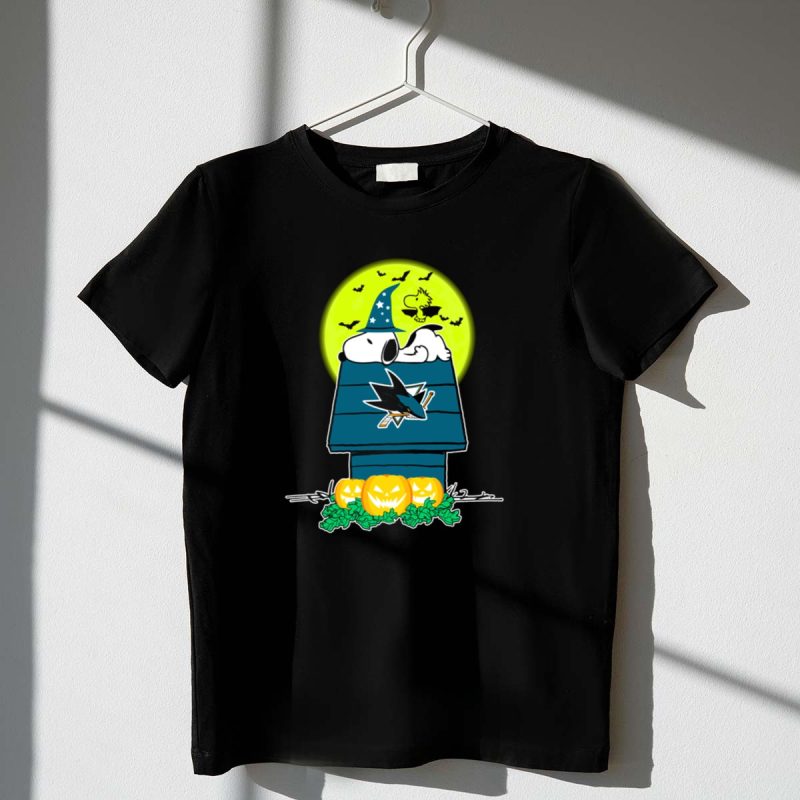 San Jose Sharks Snoopy Halloween Moon Wizard Woodstock Pumpkins 1 T Shirt.jpg
