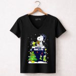 Seattle Seahawks Christmas Snoopy And Woodstock Holiday Cheer 7 Womens V Neck