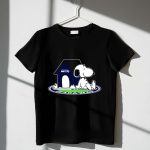 Seattle Seahawks Fan Forever with Snoopy Sitting by Doghouse 1 T Shirt