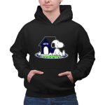 Seattle Seahawks Fan Forever with Snoopy Sitting by Doghouse 2 Hoodie