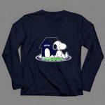 Seattle Seahawks Fan Forever with Snoopy Sitting by Doghouse 6 Long Sleeves