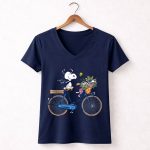 Seattle Seahawks Snoopy Bicycle Adventure 5 Womens V Neck