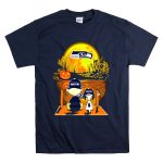 Seattle Seahawks Snoopy Charlie Brown Pumpkin Halloween Night Moon T Shirt 7