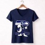Seattle Seahawks Snoopy Dabbing NFL Team Fan Apparel Bowing Dance 5 Womens V Neck
