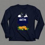 Seattle Seahawks Snoopy Doghouse Halloween Pumpkins 6 Long Sleeves
