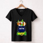 Seattle Seahawks Snoopy Halloween Pumpkin Football Magic 7 Womens V Neck