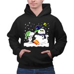 Seattle Seahawks Snoopy Snowman Hat Winter Football Scene 2 Hoodie