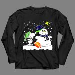 Seattle Seahawks Snoopy Snowman Hat Winter Football Scene 4 Long Sleeves