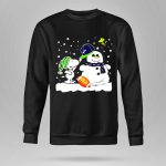 Seattle Seahawks Snoopy Snowman Hat Winter Football Scene 9 Sweatshirt