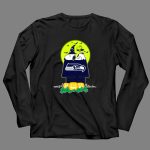 Seattle Seahawks Snoopy Woodstock Halloween Pumpkin Moon 4 Long Sleeves