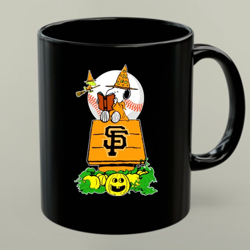 Sf Giants Halloween With Snoopy And Woodstock In Witch Hats 1 Mug 1.Jpg