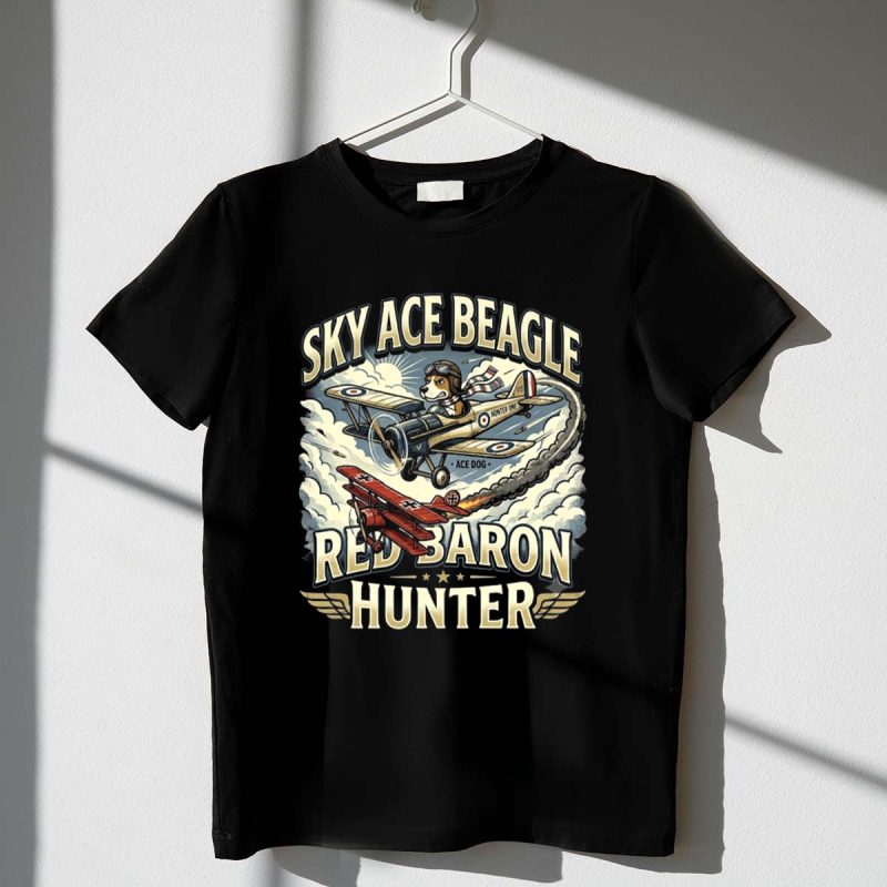 Sky Ace Beagle Red Baron Hunter 1 T Shirt.jpg