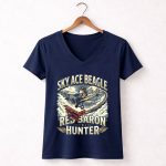 Sky Ace Beagle Red Baron Hunter 5 Womens V Neck.jpg