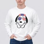 Snoopy American Flag Sunglasses The Peanuts Movie Dog 4 Long Sleeves