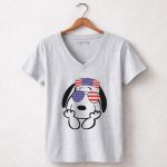 Snoopy American Flag Sunglasses The Peanuts Movie Dog 7 Womens V Neck