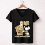 Snoopy Anaheim Ducks 1 Dad One Of A Kind 7 Womens V Neck.jpg