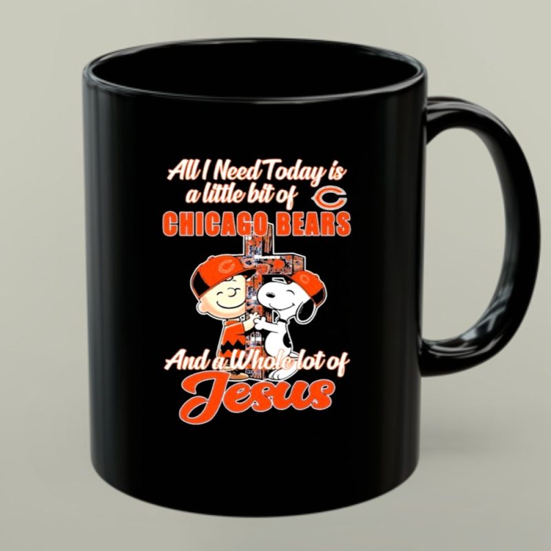 Snoopy And Charlie Brown All I Need Today Is A Little Bit Of Chicago Bears And Jesus 1 Mug.jpg