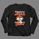 Snoopy And Charlie Brown All I Need Today Is A Little Bit Of Chicago Bears And Jesus 4 Long Sleeves