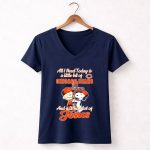 Snoopy And Charlie Brown All I Need Today Is A Little Bit Of Chicago Bears And Jesus 5 Womens V Neck