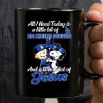 Snoopy And Charlie Brown All I Need Today Is A Little Bit Of Dodgers And Jesus 3 mug 1.jpg