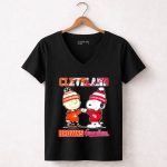 Snoopy And Charlie Brown Cleveland Browns X Cleveland Guardians 7 Womens V Neck.jpg