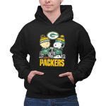 Snoopy And Charlie Brown Green Bay Packers Football Skyline 2 Hoodie