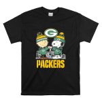 Snoopy And Charlie Brown Green Bay Packers Football Skyline T Shirt 6