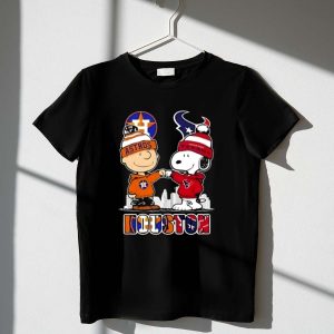 Snoopy And Charlie Brown Houston Sports Astros X Texans Skyline Shirt